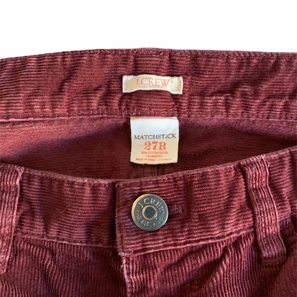 J Crew Matchstick Merlot Corduroy 27R - Picture 3 of 5
